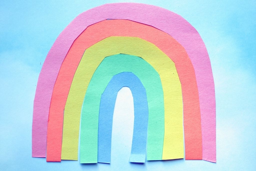 Paper rainbow kids craft